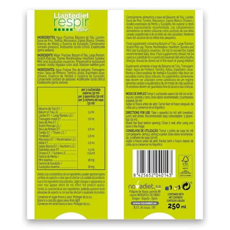 sistema respiratorio LLANTEDIET RESPIR NAC 250ML