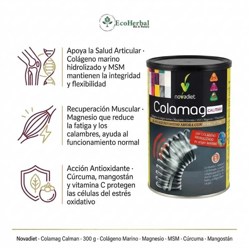 NOVADIET - Colamag calman 300 grs - huesos y articulaciones - Imagen 2