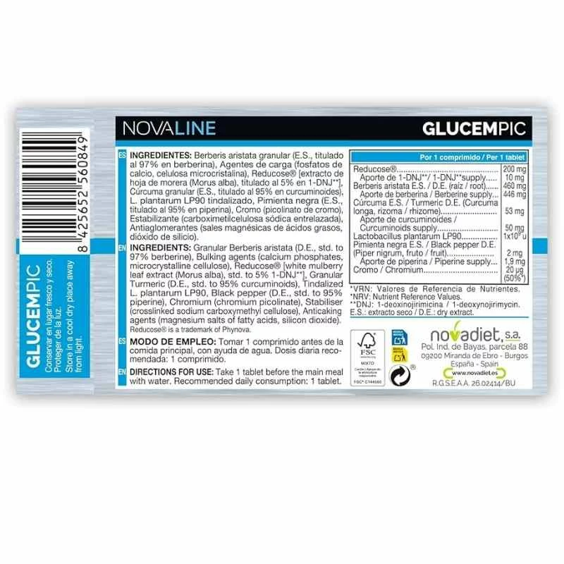 NOVADIET - Glucempic 15 comprimidos - control de peso - Imagen 3