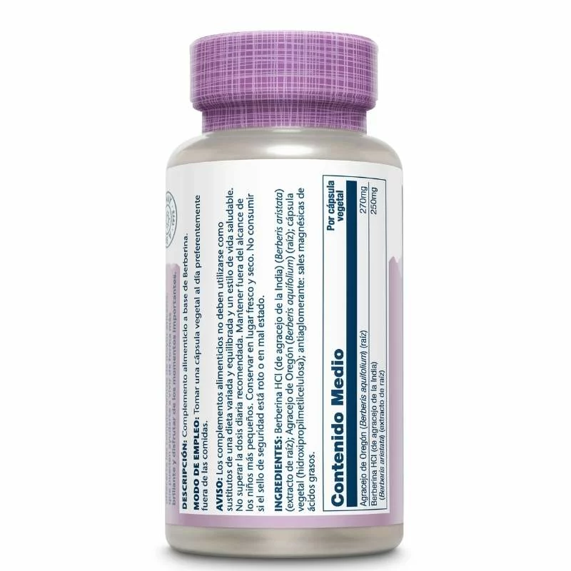 SOLARAY - Berberine 60 vegancaps - digestivo e inmunológico - Imagen 3