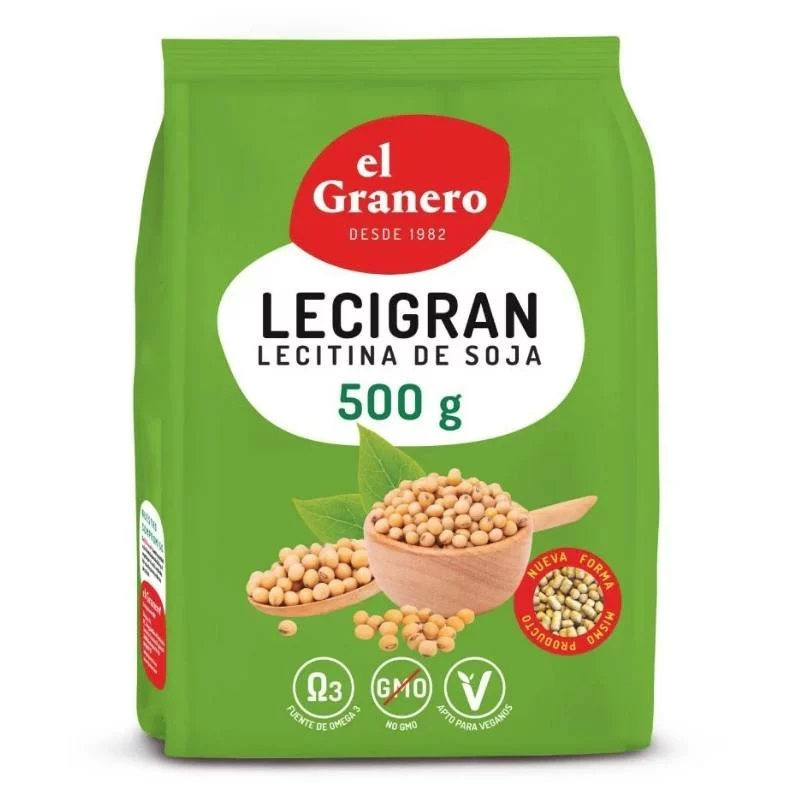 copos, mueslis y salvados LECIGRAN LECITINA DE SOJA IP NO GMO, 500 g