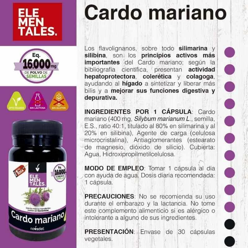 NOVADIET - Cardo mariano 30 cápsulas - hígado y depurativo - Imagen 2