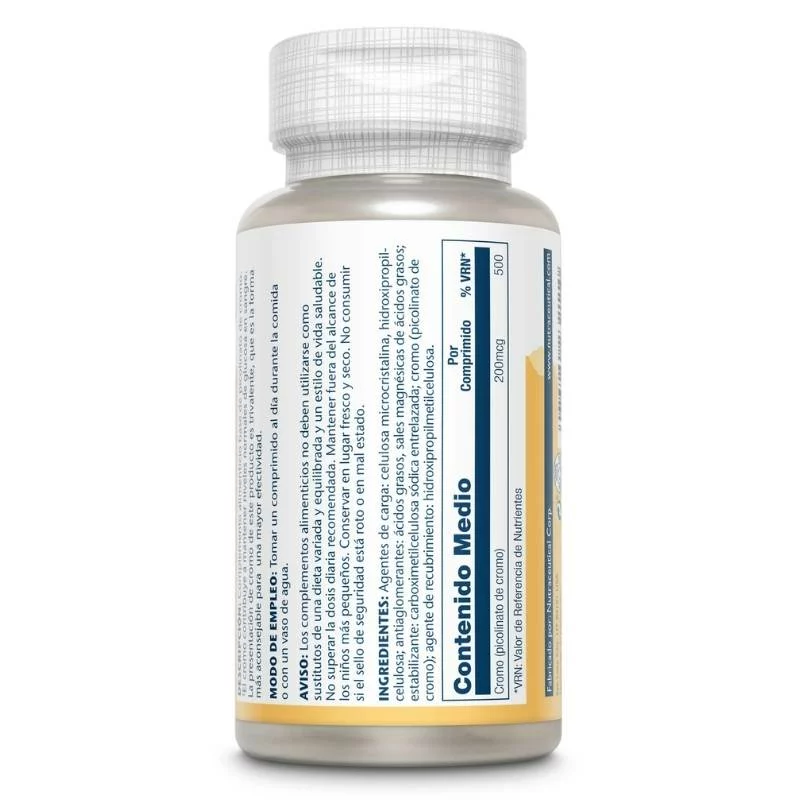 SOLARAY - Cromo picolinato 200 mcg - 50 comprimidos - Imagen 2