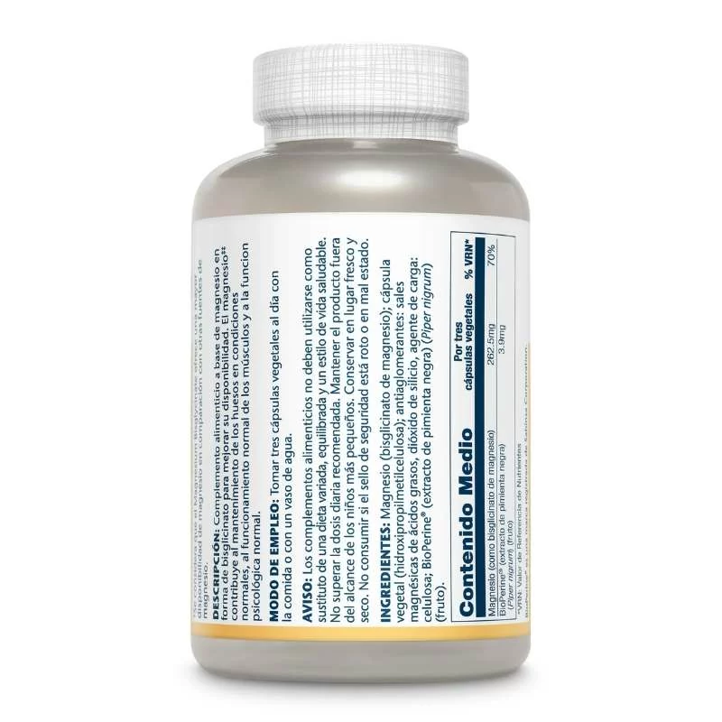 SOLARAY - Magnesio bisglicinato 120 cap veg - calma y relajación - Imagen 3
