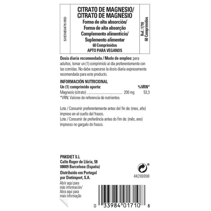 SOLGAR - Citrato de magnesio 60 comp | sistema nervioso y cansancio - Imagen 3