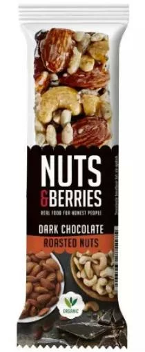 aperitivos y frutos secos BARRITA CHOCO NEGRO FRUTOS SECOS TOSTADOS BIO 40G