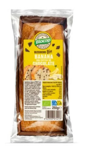 repostería y chocolates BIZCOCHO BANANA CHIP CHOCOLATE BIO 250 G