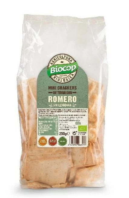 pan MINI CRACKERS TRIGO CON ROMERO 250G