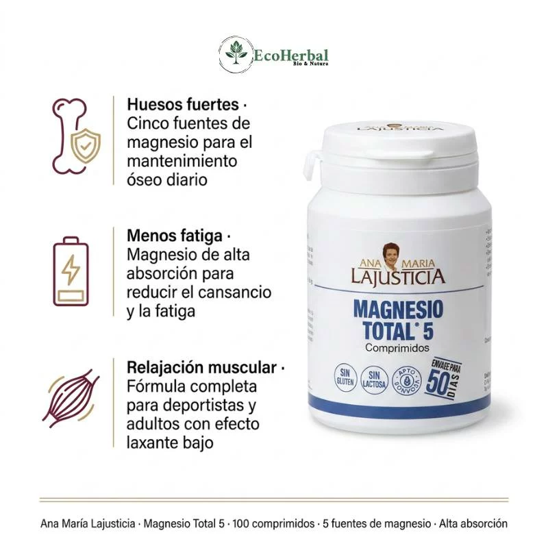 ANA MARIA LAJUSTICIA - Magnesio total 5 100 comprimidos - Imagen 2
