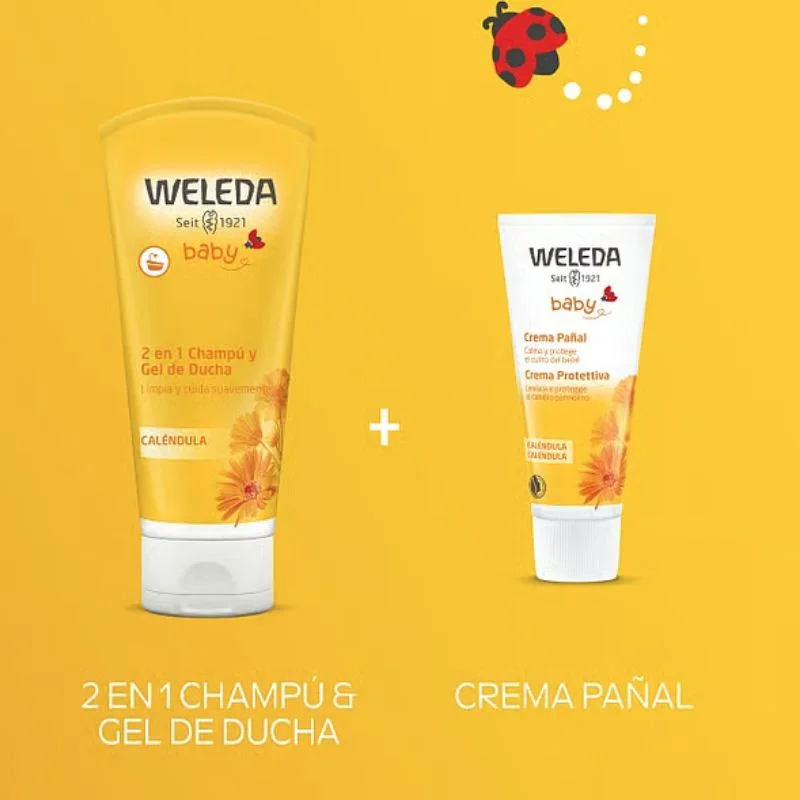 Weleda baby neceser gel de ducha y champú + crema pañal - Imagen 2