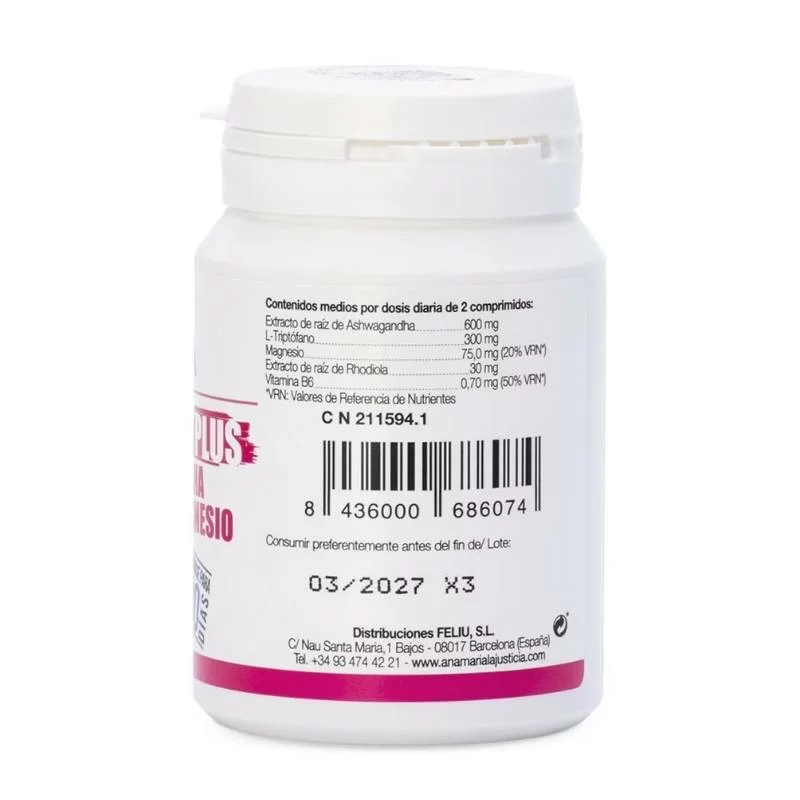 ANA MARIA LAJUSTICIA - Triptófano con ashwagandha + rhodiola y magnesio 60 comprimidos - Imagen 4