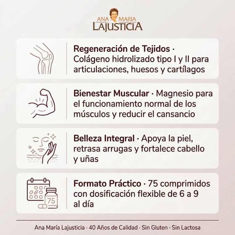 ANA MARIA LAJUSTICIA - Colágeno con magnesio 75 comprimidos - Imagen 2