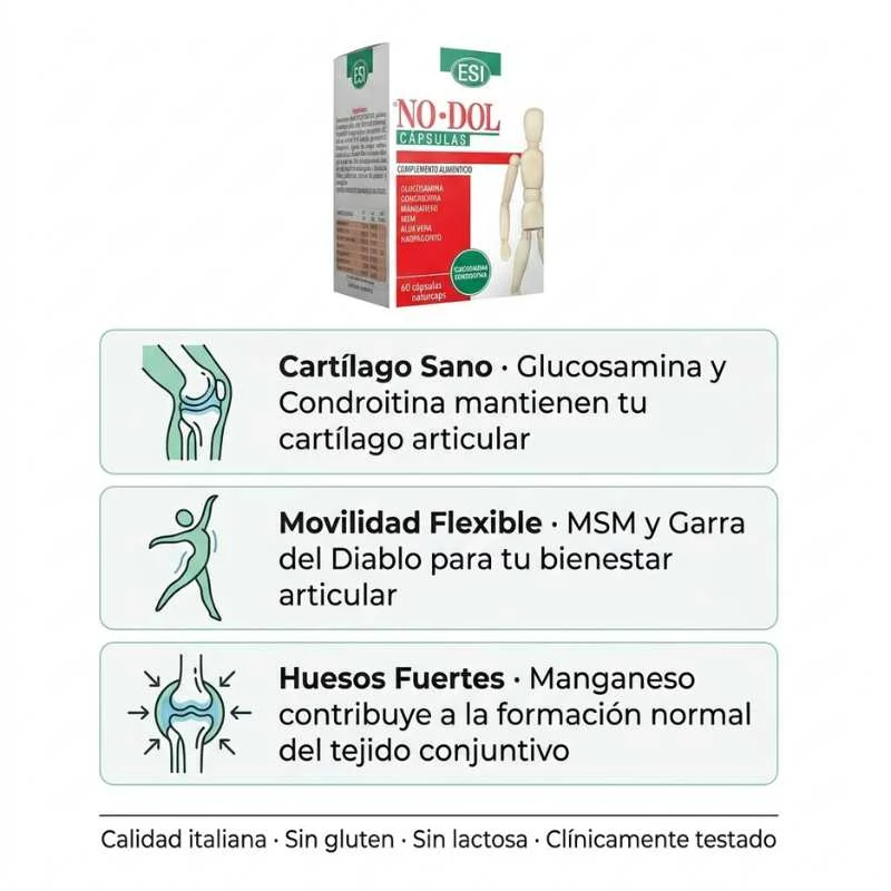 ESI - No dol 60 cápsulas - articulaciones y movilidad - Imagen 2