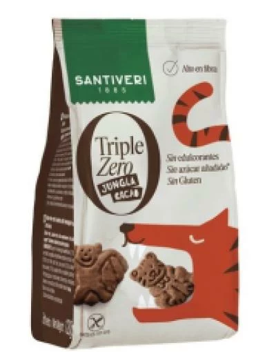 repostería y chocolates GALLETAS JUNGLA CACAO TRIPLE ZERO S/ GLU 120GR