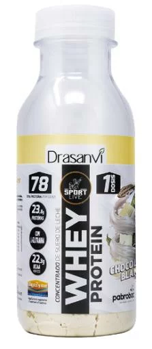 deporte BOTELLA MONODOSIS WHEY PROTEIN CONCENTRADO CHOCOLATE BLANCO 30G