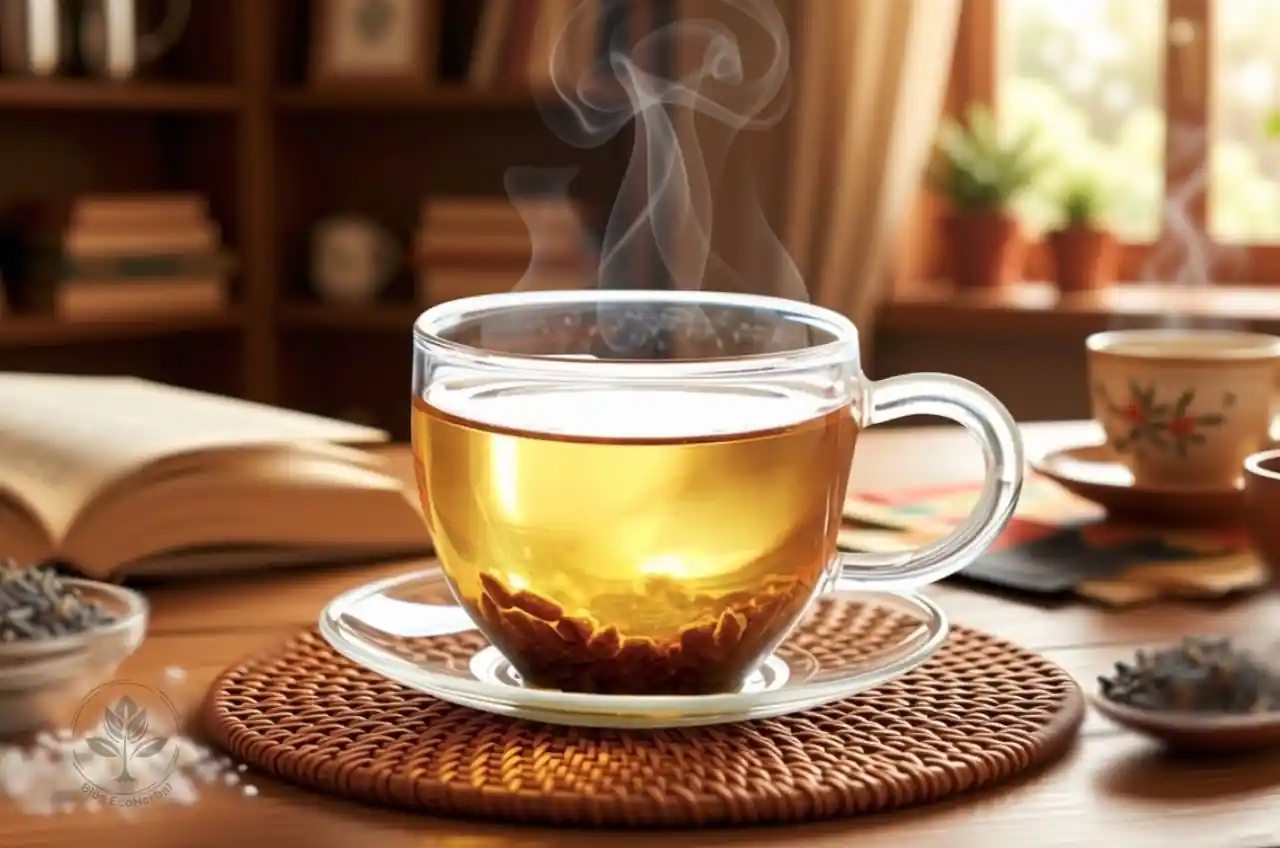 Proceso de tostado de granos de cebada en sartén para preparar té Mugicha casero.