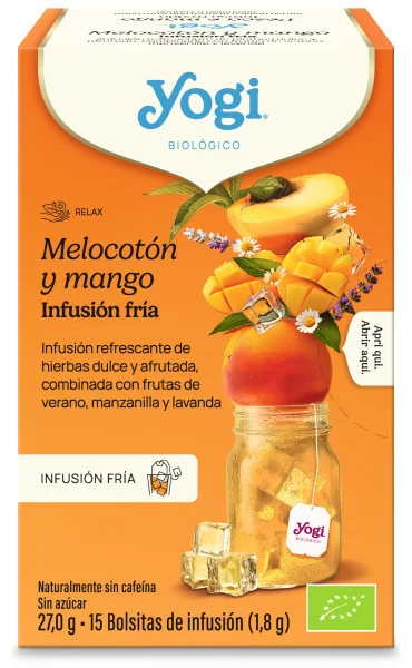 plantas en filtro INFUSION FRIA MELOCOTON Y MANGO BIO 15 BOLSAS