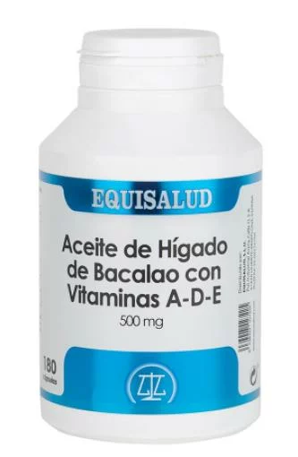 antioxidantes ACEITE DE HIGADO DE BACALAO CON VITAMINAS A D E 500 MG 180 CAPSULAS