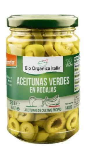 conservas ACEITUNAS VERDES EN RODAJAS 280G DEMETER