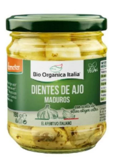 conservas AJOS ACEITE BIO ORGANICA ITALIA 190G