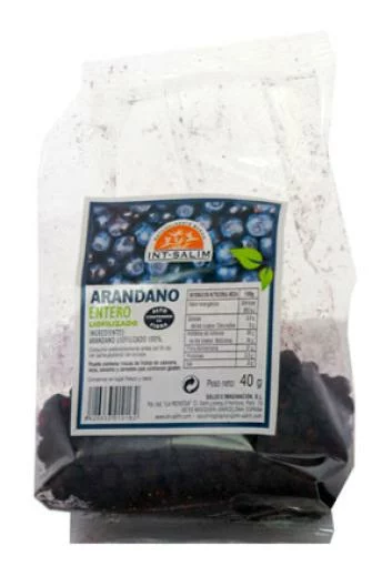 aperitivos y frutos secos ARANDANOS ENTERO NEGRO 40 GR,