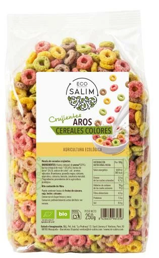 copos, mueslis y salvados AROS CEREALES COLORES BIO 250G