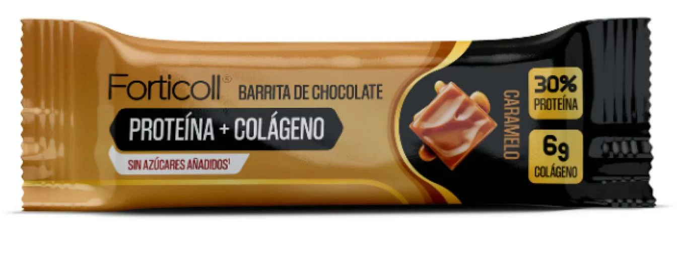 deporte BARRITA DE CHOCOLATE PROTEINA + COLAGENO CARAMELO 50G