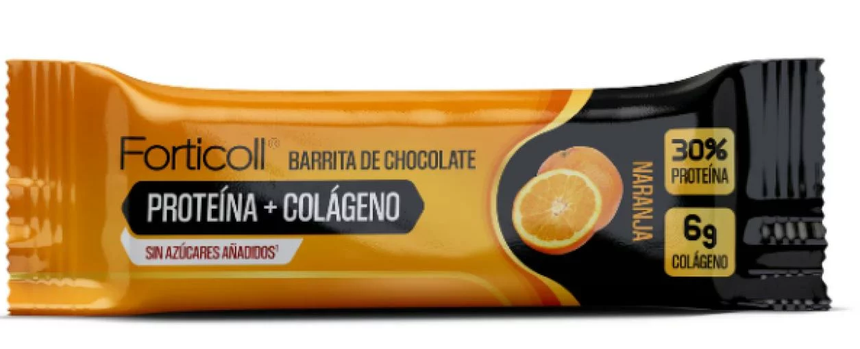 deporte BARRITA DE CHOCOLATE PROTEINA + COLAGENO NARANJA 50G