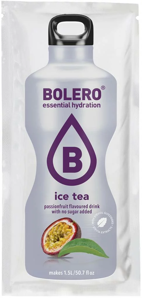 bebidas solubles BOLERO ICE TEA MARACUYA SOBRE 9 GRS