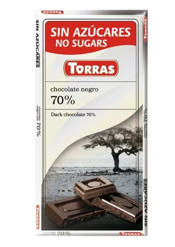 repostería y chocolates CHOCOLATE NEGRO 72% CACAO SIN AZÚCAR 75 g