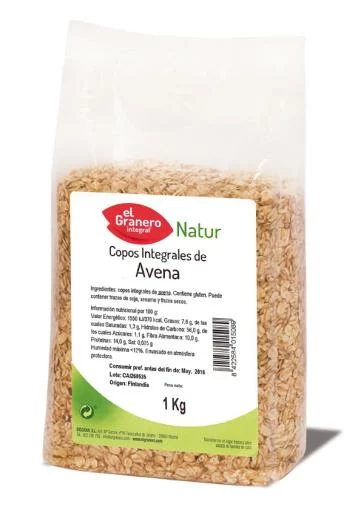 copos, mueslis y salvados COPOS DE AVENA INTEGRAL, 1 Kg