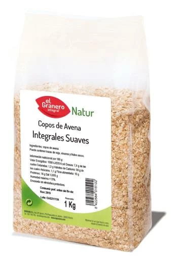 copos, mueslis y salvados COPOS SUAVES DE AVENA INTEGRAL, 1 Kg
