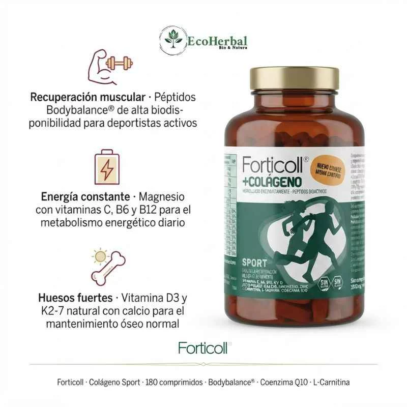 Forticoll colágeno sport 180 comp | energía y músculos - Imagen 4
