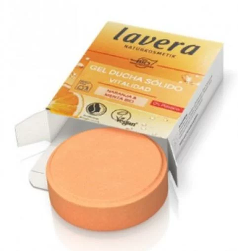 línea corporal GEL DUCHA SOLIDO VITALIDAD NARANJA Y MENTA BIO 50G
