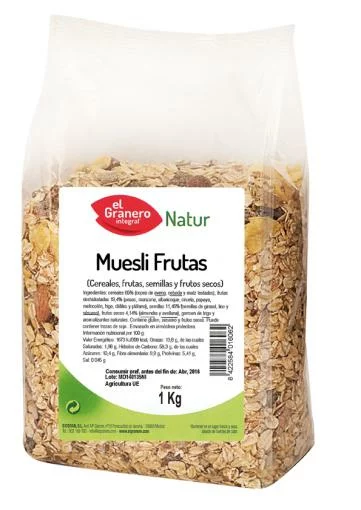 copos, mueslis y salvados MUESLI FRUTAS, 1 Kg