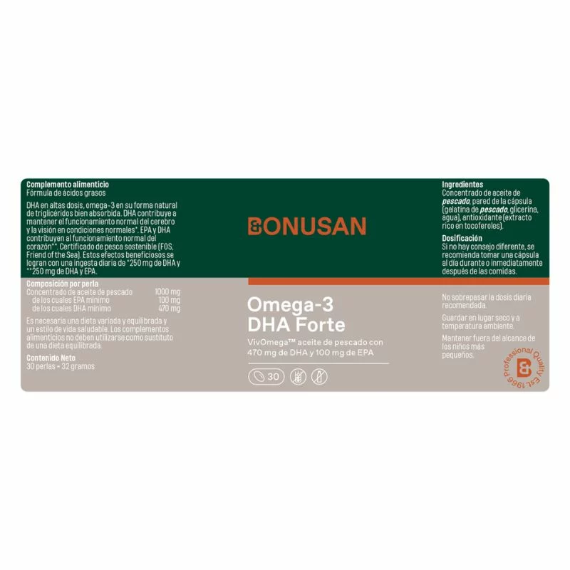 BONUSAN - Omega 3 dha forte 30 perlas - Imagen 2