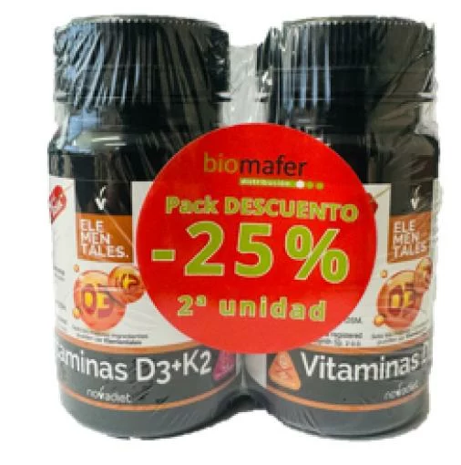 vitaminas y minerales PACK VITAMINA D3+K2 2ª UNI.25%