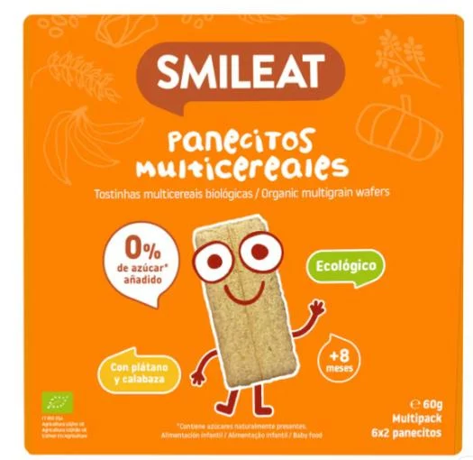 celiacos- PANECITOS MULTICEREALES DE PLATANO Y CALABAZA 60G +8MESES