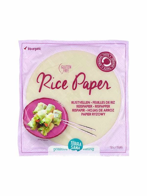 arroz y pasta PAPEL DE ARROZ PARA ROLLITOS BIO 150GR