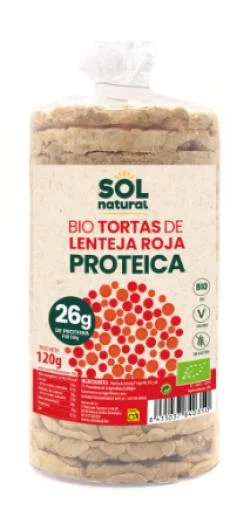 aperitivos y frutos secos TORTAS PROTEICAS DE LENTJA ROJA S/G BIO 120G