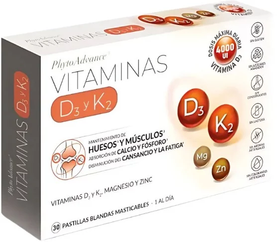 vitaminas VITAMINAS D3 Y K2 30 PASTILLAS BLANDAS MASTICABLES