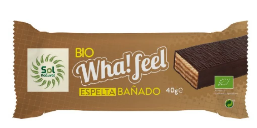 repostería y chocolates WHA! FEEL SNACK BAÑADO ESPELTA CACAO BIO 40GR