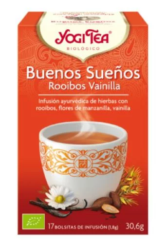 plantas en filtro YOGI TEA BUENOS SUEÑOS ROOIBOS VAINILLA 17 FILTROS BIO