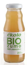 bebidas ZUMO DE MANZANA BIO, 100% EXPRIMIDO,200ML