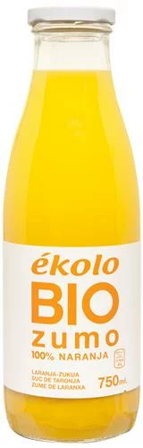 bebidas ZUMO DE NARANJA BIO,100% EXPRIMIDO, 750ML