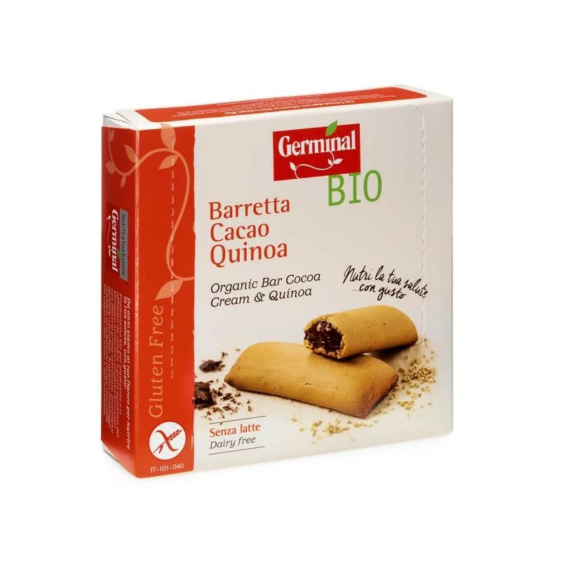 celiacos BARRITAS DE QUINOA RELLENA DE CACAO SIN GLUTEN 180g
