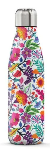 jarras vasos y teteras BOTELLA TERMICA DE ACERO JARDIN FLORAL 500ML