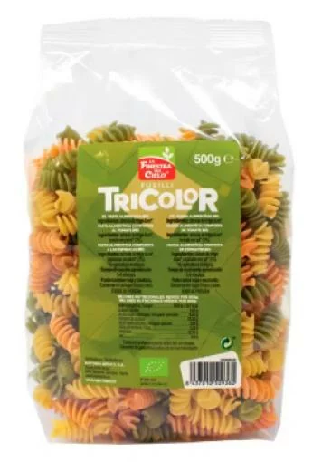 arroz y pasta FUSILLI TRICOLOR BIO 500G
