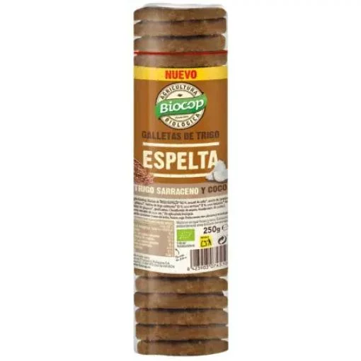 repostería y chocolates GALLETAS TRIGO ESPELTA SARRACENO COCO 220G