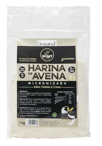 harinas y sémolas HARINA DE AVENA SABOR COOKIES & CREAM 1KG SPORT LIVE